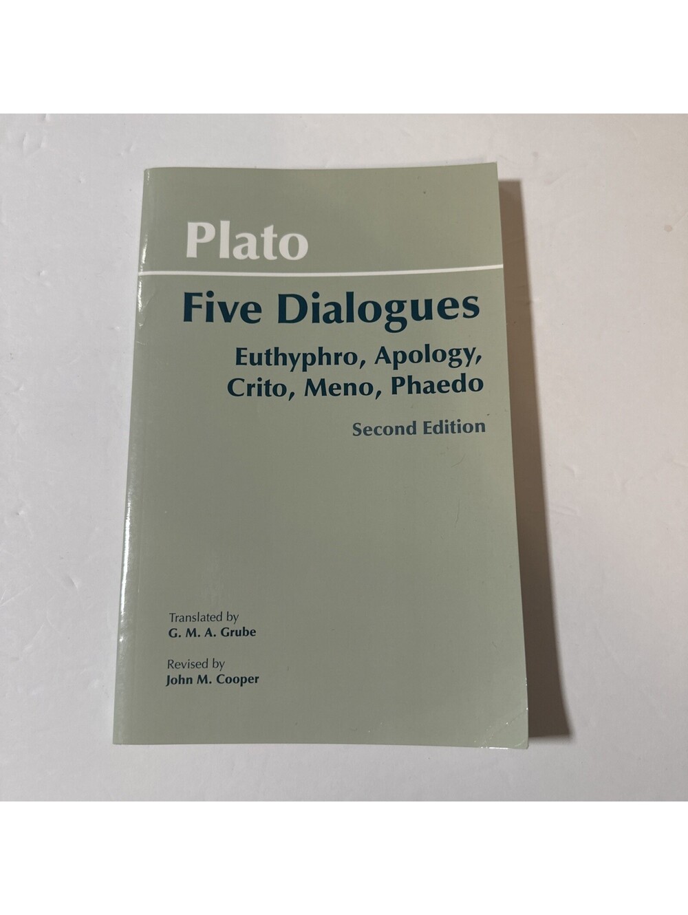 Plato Five Dialogues Euthyphro Apology Crito Meno Phaedo 2nd Edition Paperback
